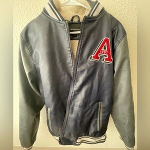 Mens Aeropostale Sherpa Varsity Letterman Jacket sz M